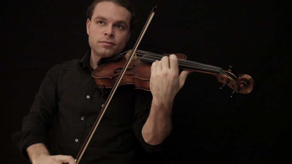 horror music composer marc van der meulen with viola