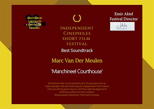 Independent Cinephiles Short Film Festival award for best soundtrack for the horror film manchineel courthouse
